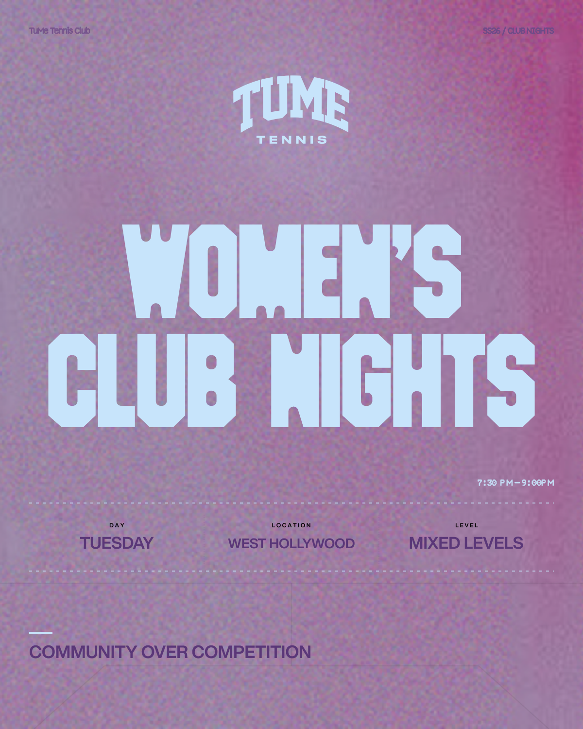 Tuesday - Women's Club Nights